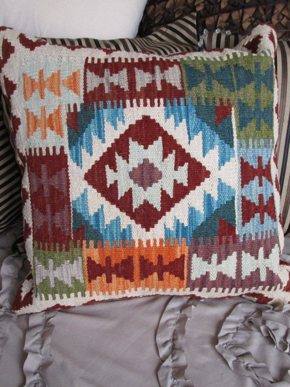 large rug woven throw pillow